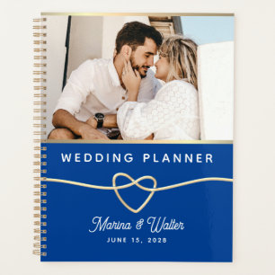 Livre de planificateur de mariage photo bleu