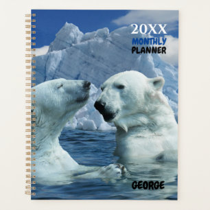 Livre de planificateur mensuel de l'ours polaire n