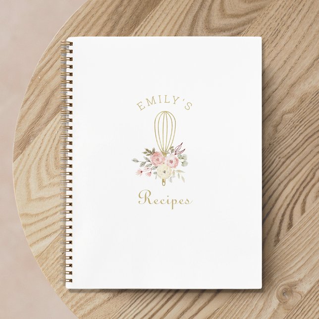 Livre de Recette Personnalisé Nom Fleur Élégante F (Créateur téléchargé)