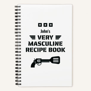 Livre de recettes amusant noir et blanc très Masc