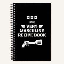 Livre de recettes amusant noir et blanc très Mascu