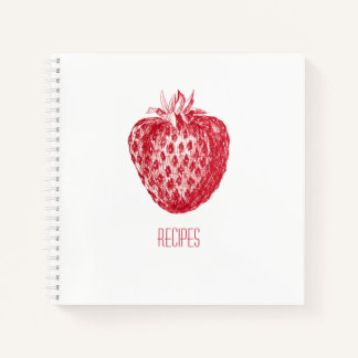 Livre de recettes avec couverture fraise