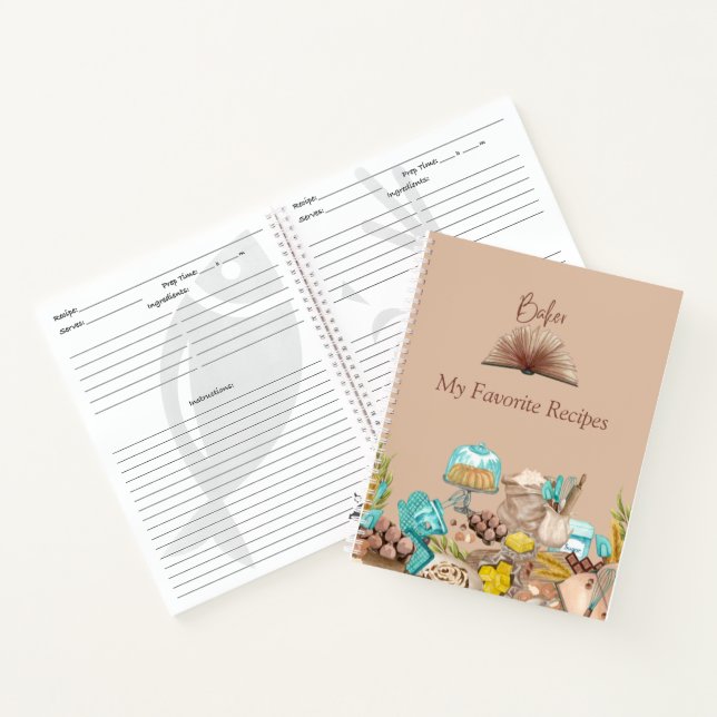 Livre de recettes Baker personnalisable (Intérieur)
