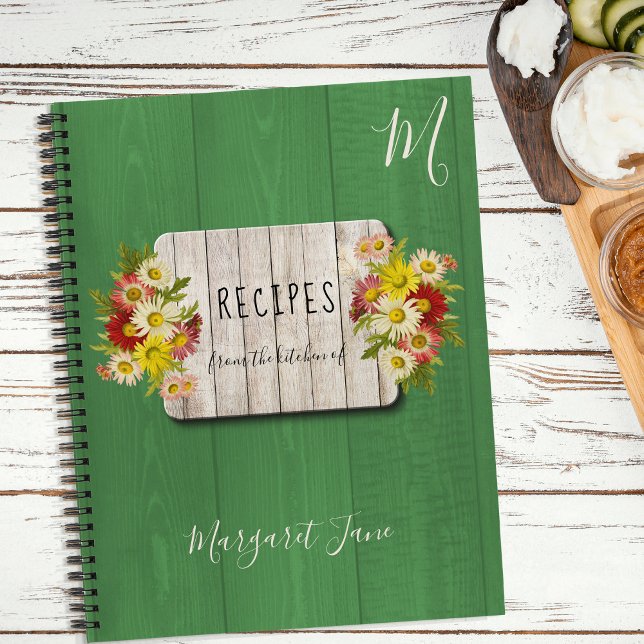 Livre de recettes chef monogrammed cuisine rustiqu (Créateur téléchargé)