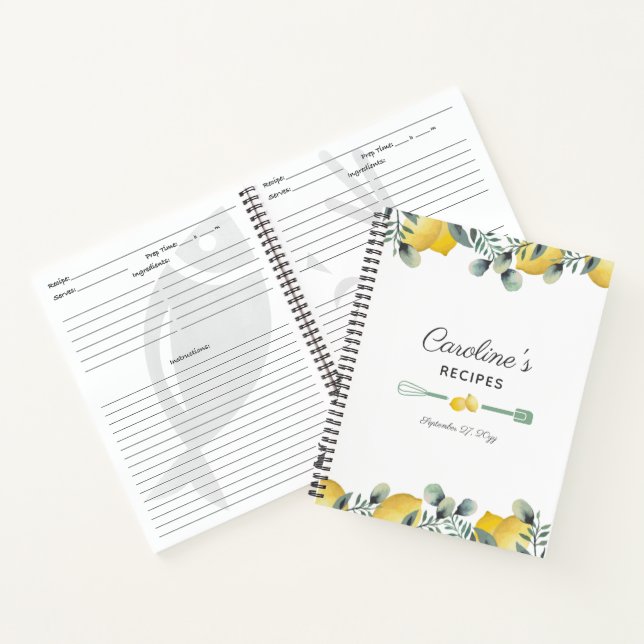 Livre de recettes de citrons et d'eucalyptus Cahie (Intérieur)