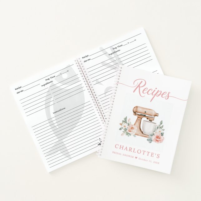 Livre de recettes de cuisine aquarelle Recettes de (Intérieur)
