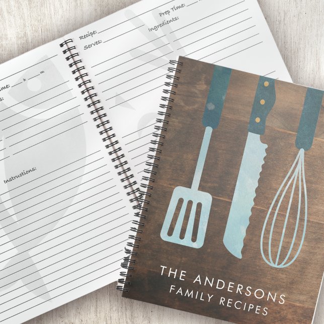 Livre de recettes de cuisine en bois personnalisé (Créateur téléchargé)