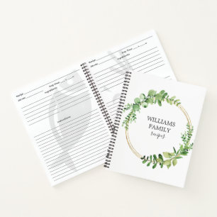 Livre de recettes de famille personnalisée en or 