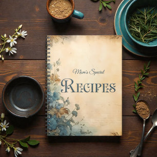 Livre de recettes de famille victorien à fleurs ru