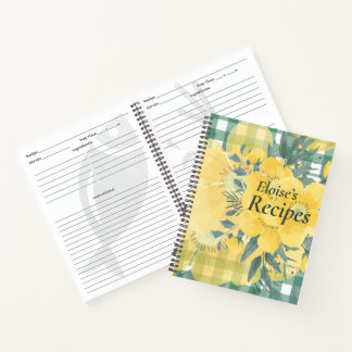 Livre de recettes de fleurs ensoleillées jaunes