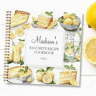 Livre de recettes de gâteau au citron jaune et de