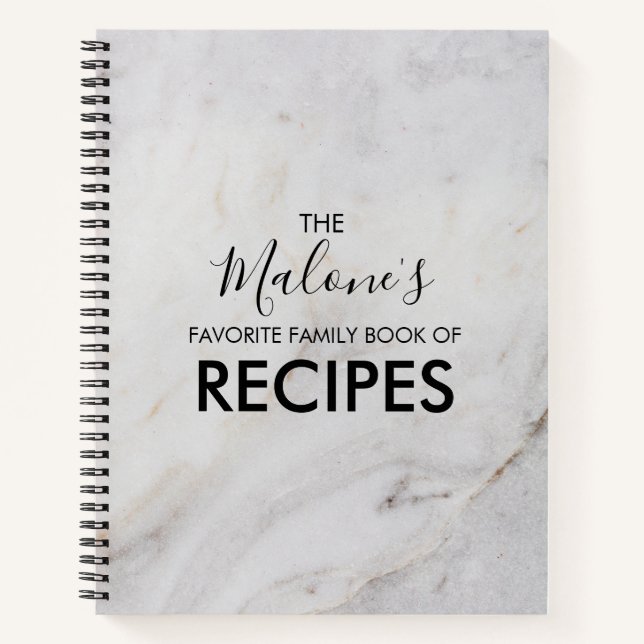 Livre de recettes de la famille préférée | Marbre (Devant)