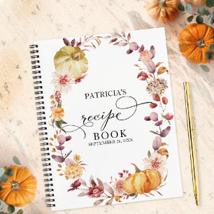 Livre de recettes de mariage de citrouille de feui