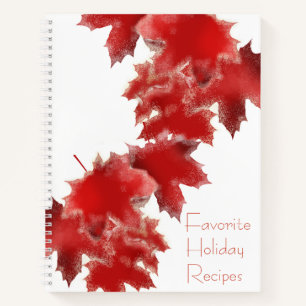 Livre de recettes de vacances Feuilles rouges neig