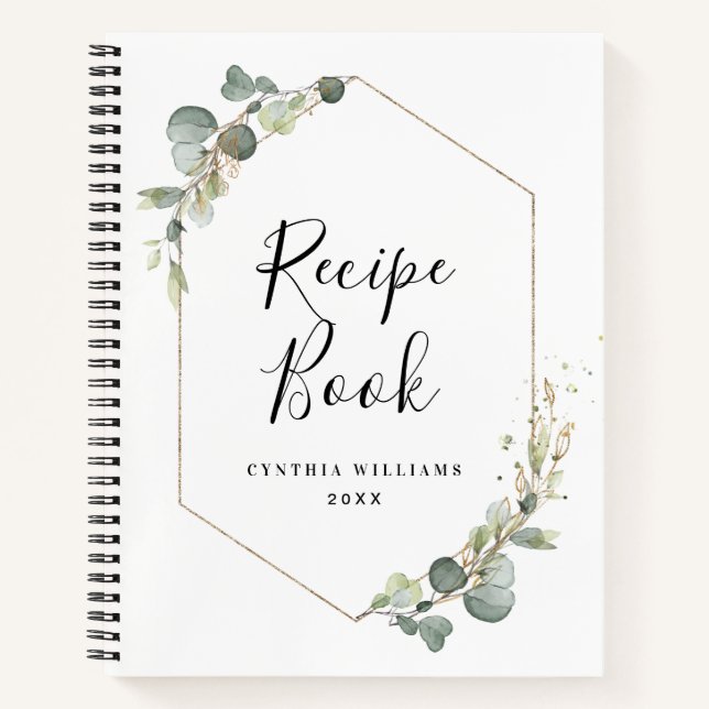livre de recettes d'eucalyptus aquarelle (Devant)