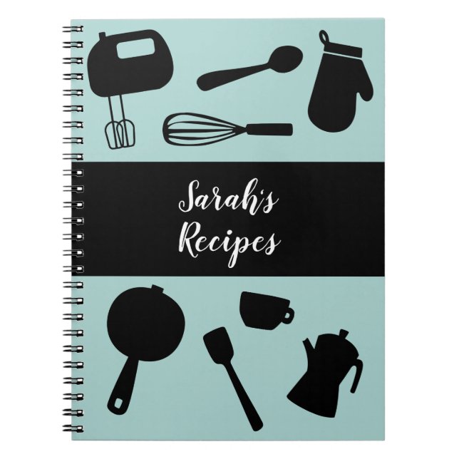 Livre de recettes d'ustensiles de cuisine minimali (Devant)