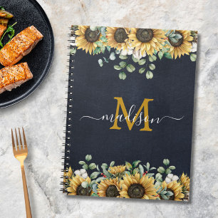 Livre de recettes floral tournesol eucalyptus mono