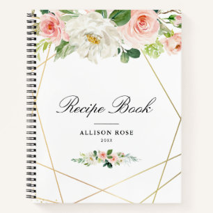 Livre de recettes géométrique or & blush