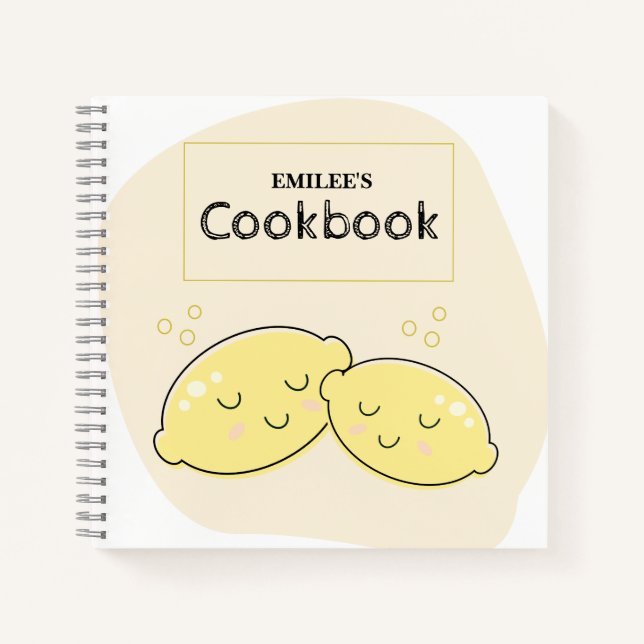 Livre de recettes mignonne à écrire (citrons) (Devant)