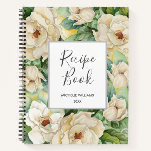 Livre de recettes moderne Magnolia Nom floral Aqua