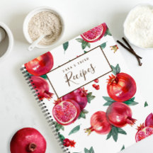 Livre de recettes personnalisable de grenade rouge