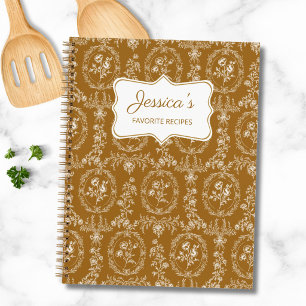 Livre de recettes personnalisé à motif floral Roco