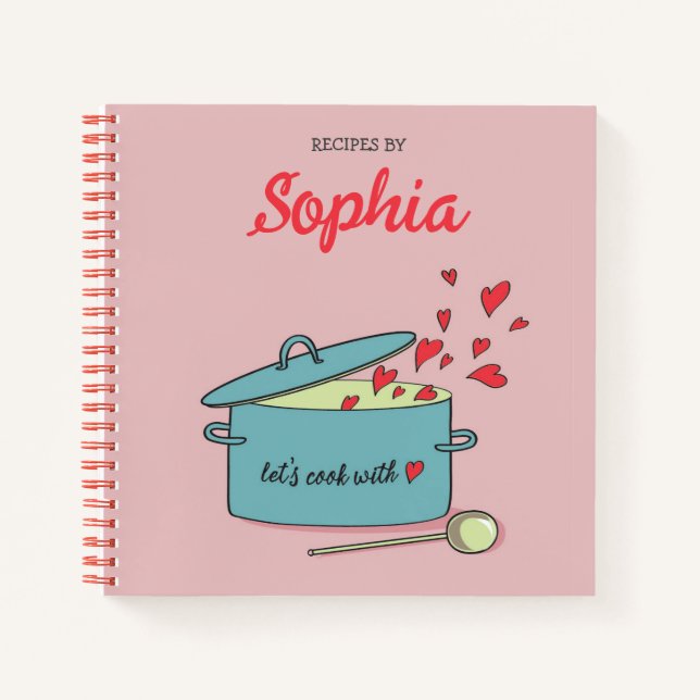 Livre De Recettes Personnalisé Avec Coeurs (Devant)