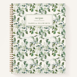 Livre de recettes personnalisé avec nom et verdure