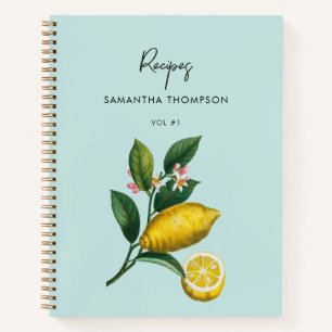 Livre de Recettes Personnalisé Citrons Citrus Vint
