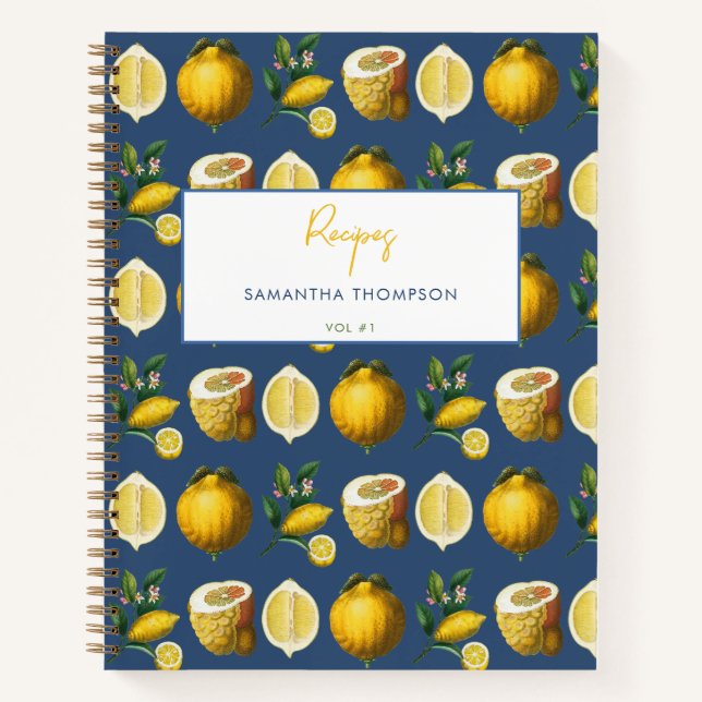 Livre de Recettes Personnalisé Citrons Rétro Citru (Devant)