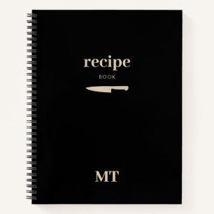 Livre de recettes personnalisé Monogramme minimali