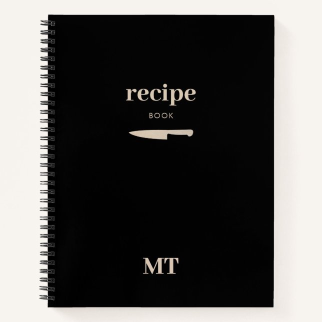 Livre de recettes personnalisé Monogramme minimali (Devant)