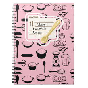 Livre de recettes personnalisé noir et blanc