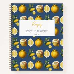 Livre de Recettes Personnalisé Rétro Citron