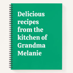 Livre de recettes personnalisé vert grand-mère
