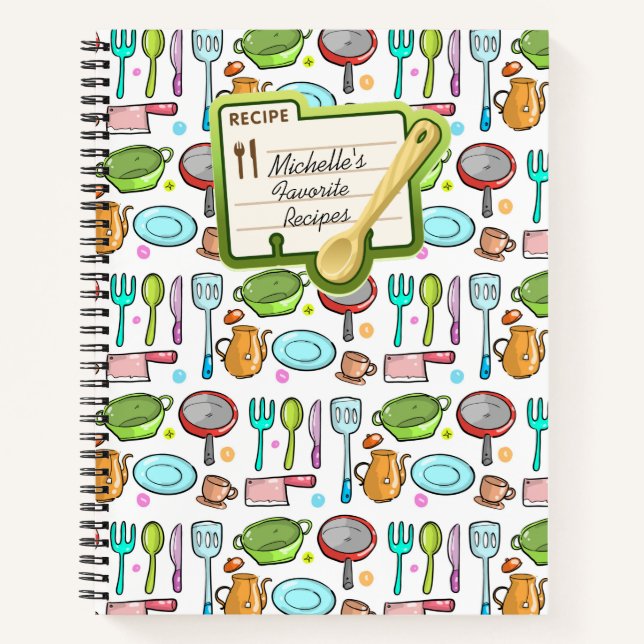 Livre de recettes personnalisées colorées (Devant)