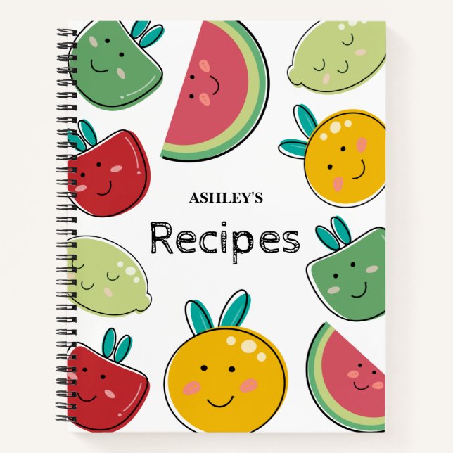 Livre de recettes vierge à écrire en Motif de frui (Devant)