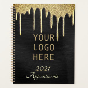 Livre de rendez-vous Black Gold Business Logo 2022