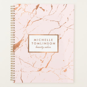 Livre de rendez-vous en marbre rose et Rose or