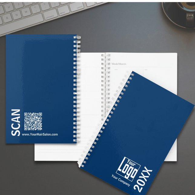 Livre de rendez-vous minimal bleu blanc pour petit (Minimal Blue White Small Business Appointment Book Planner)