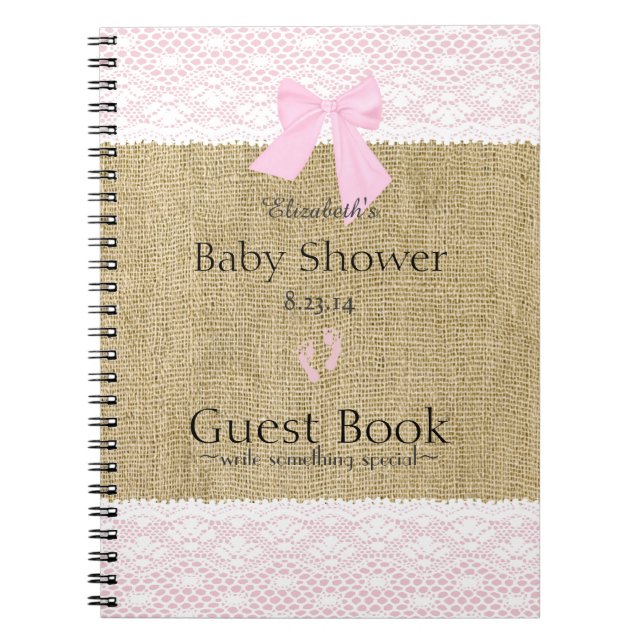 Livre de toile de jute et d'invité de baby shower (Devant)