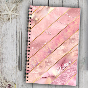 Livre d'esquisse géométrique chic rose or girly él