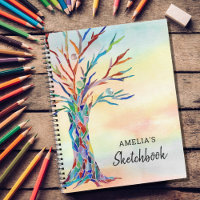 Livre d'esquisse personnalisé de l'arbre coloré