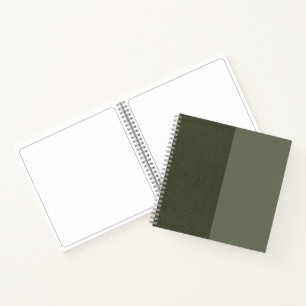 Livre d'esquisse texturé à deux tons vert mousse p