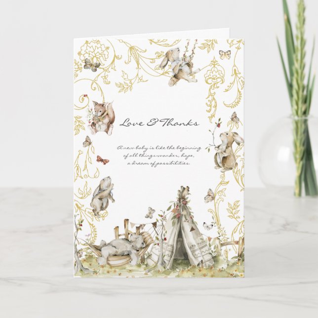 Livre d'histoires | Merci du Baby shower forestier (Devant)
