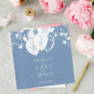 Livre d'hôte baby shower bleu étoile poussiéreux b