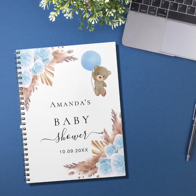 Livre d'hôte Baby shower garçon en peluche pampas  (Créateur téléchargé)