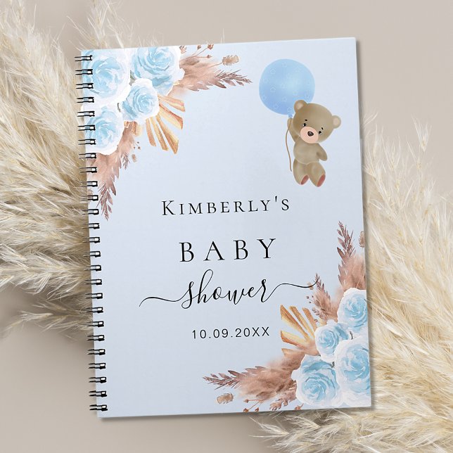 Livre d'hôte Baby shower garçon en peluche pampas  (Créateur téléchargé)