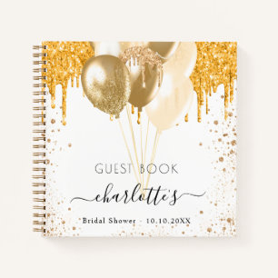 Livre d'hôte douche nuptiale blanc or parties scin