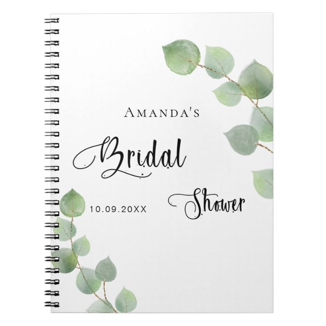 Livre d'hôte douche nuptiale budget eucalyptus (Devant)